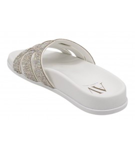 ALBANO VANITY AV7003 CIABATTA CON STRASS BIANCO