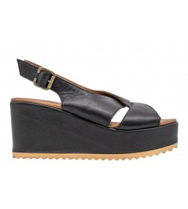 BUENO sandalo con zeppa WG3000/200394 BLACK
