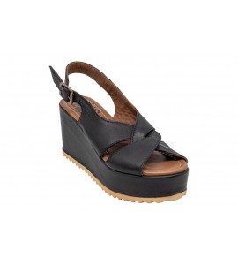 BUENO sandalo con zeppa WG3000/200394 BLACK