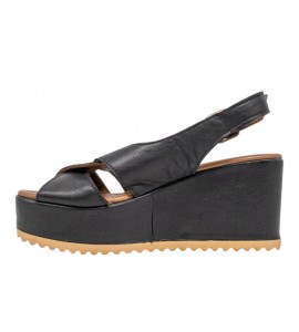 BUENO sandalo con zeppa WG3000/200394 BLACK