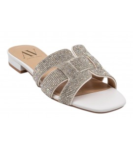 ALBANO VANITY AV7028 ciabatta strass BIANCO