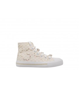 PATRIZIA PEPE bambina sneaker alta PPK332.27 BIANCO TESSUTO