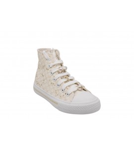 PATRIZIA PEPE bambina sneaker alta PPK332.27 BIANCO TESSUTO
