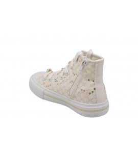 PATRIZIA PEPE bambina sneaker alta PPK332.27 BIANCO TESSUTO