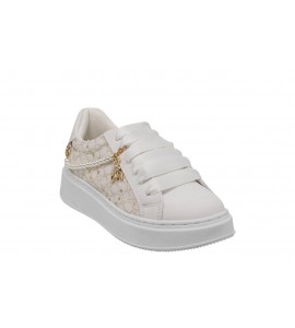 PATRIZIA PEPE bambina sneaker PPK326.27 BIANCO/PLATINO ECOV