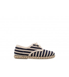 PUCHITOS BAMBINO 9500-22 REJILLA RAYAS MARINO