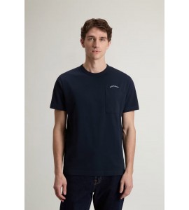WOOLRICH T-SHIRT cotone CFWOTE2009MRUT5334/3989 MELTON BLUE