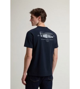 WOOLRICH T-SHIRT cotone CFWOTE2009MRUT5334/3989 MELTON BLUE