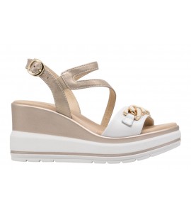 NERO GIARDINI sandalo con zeppa E615952D/707 LOIRA BIANCO