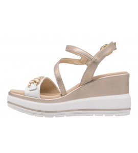 NERO GIARDINI sandalo con zeppa E615952D/707 LOIRA BIANCO