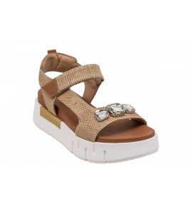 NERO GIARDINI sandalo con PLATFORM E617061D/420 PAGLIA NATURAL