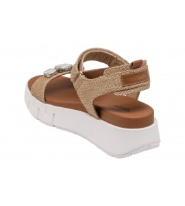 NERO GIARDINI sandalo con PLATFORM E617061D/420 PAGLIA NATURAL