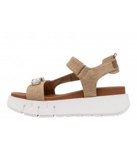 NERO GIARDINI sandalo con PLATFORM E617061D/420 PAGLIA NATURAL