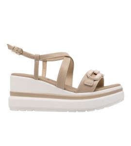 NERO GIARDINI sandalo con zeppa E615953D/453 TAMIGI LINO