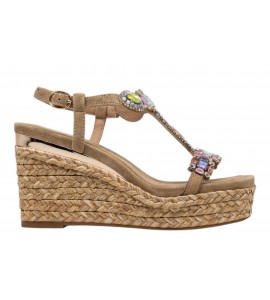 ALMA EN PENA SANDALO CON ZEPPA V265506 SUEDE SAND