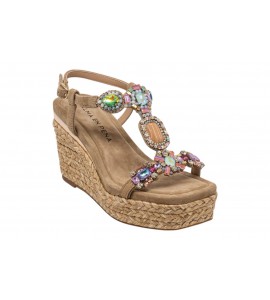 ALMA EN PENA SANDALO CON ZEPPA V265506 SUEDE SAND