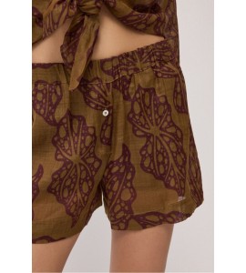 OTTOD'AME DP0056 Shorts in ramiè stampato