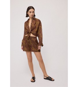 OTTOD'AME DP0056 Shorts in ramiè stampato