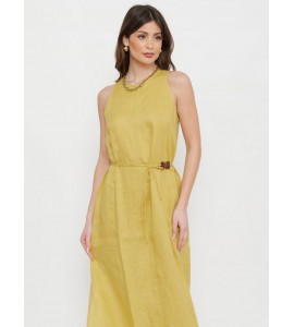 OTTOD'AME DA5383 ABITO LUNGO IN LINO