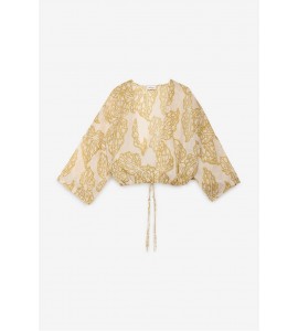 OTTOD'AME DC5280 Kimono in ramiè stampato