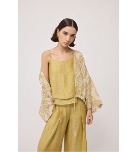 OTTOD'AME DC5280 Kimono in ramiè stampato