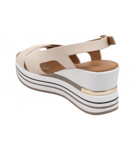 DONNA SERENA sandalo con zeppa 156078DM LT BEIGE