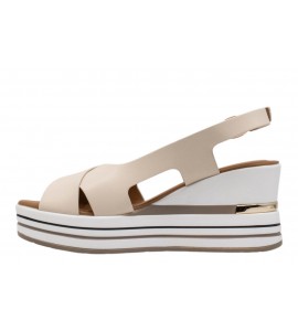 DONNA SERENA sandalo con zeppa 156078DM LT BEIGE