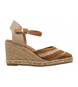 O-JOO sandalo con zeppa OL61530A GERI CROCHET NATURAL