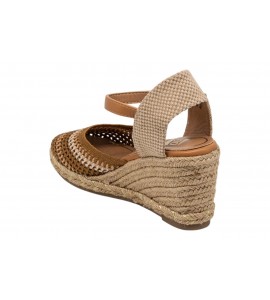 O-JOO sandalo con zeppa OL61530A GERI CROCHET NATURAL