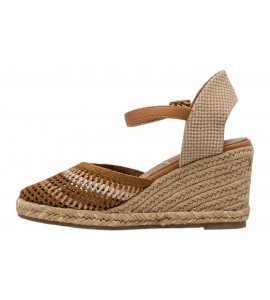 O-JOO sandalo con zeppa OL61530A GERI CROCHET NATURAL