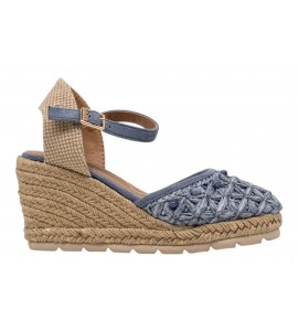 O-JOO sandalo con zeppa OL61501A GERI FLOWER SKY