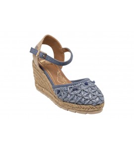 O-JOO sandalo con zeppa OL61501A GERI FLOWER SKY