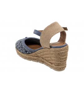 O-JOO sandalo con zeppa OL61501A GERI FLOWER SKY