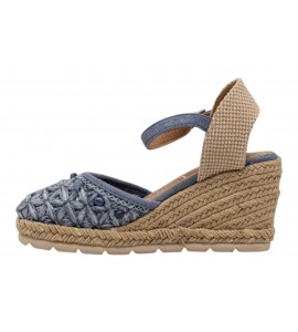 O-JOO sandalo con zeppa OL61501A GERI FLOWER SKY
