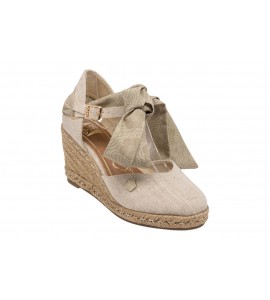 O-JOO sandalo con zeppa OL61531A GERI CVS BEIGE