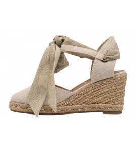 O-JOO sandalo con zeppa OL61531A GERI CVS BEIGE