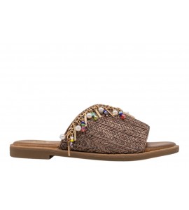 O-JOO ciabattina flat OL61511A MILEY CARRIBEAN BROWN