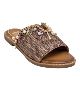 O-JOO ciabattina flat OL61511A MILEY CARRIBEAN BROWN
