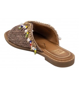 O-JOO ciabattina flat OL61511A MILEY CARRIBEAN BROWN