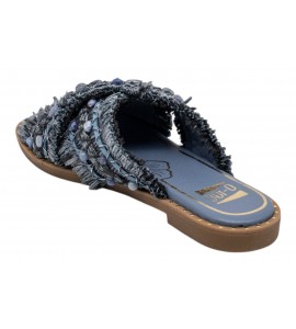 O-JOO ciabattina flat OL61510A MILEY CROSS SKY