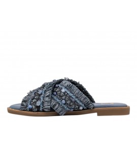 O-JOO ciabattina flat OL61510A MILEY CROSS SKY