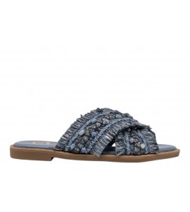 O-JOO ciabattina flat OL61510A MILEY CROSS SKY