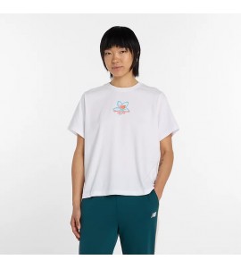 NEW BALANCE donna T-SHIRT WT61A472 CITY RUN BIANCO