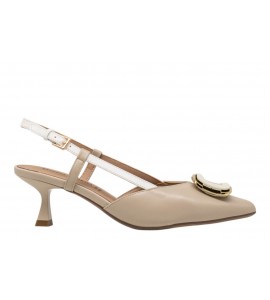 DONNA SERENA SLINGBACK 436073dp BEIGE/BIANCO