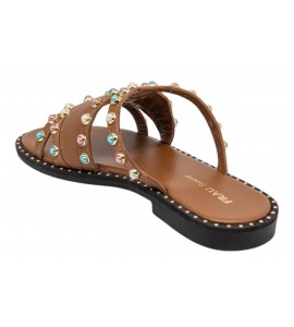 FRAU DONNA CIABATTINA 05V0 SWIRL CUOIO