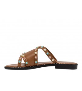 FRAU DONNA CIABATTINA 05V0 SWIRL CUOIO