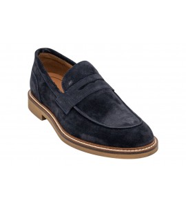 FRAU UOMO MOCASSINO 35B7 SUEDE BLU