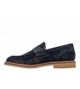 FRAU UOMO MOCASSINO 35B7 SUEDE BLU
