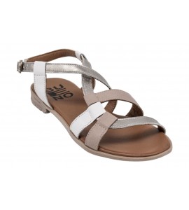BUENO Sandalo basso G2204 TAUPE-BIANCO