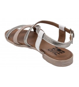 BUENO Sandalo basso G2204 TAUPE-BIANCO